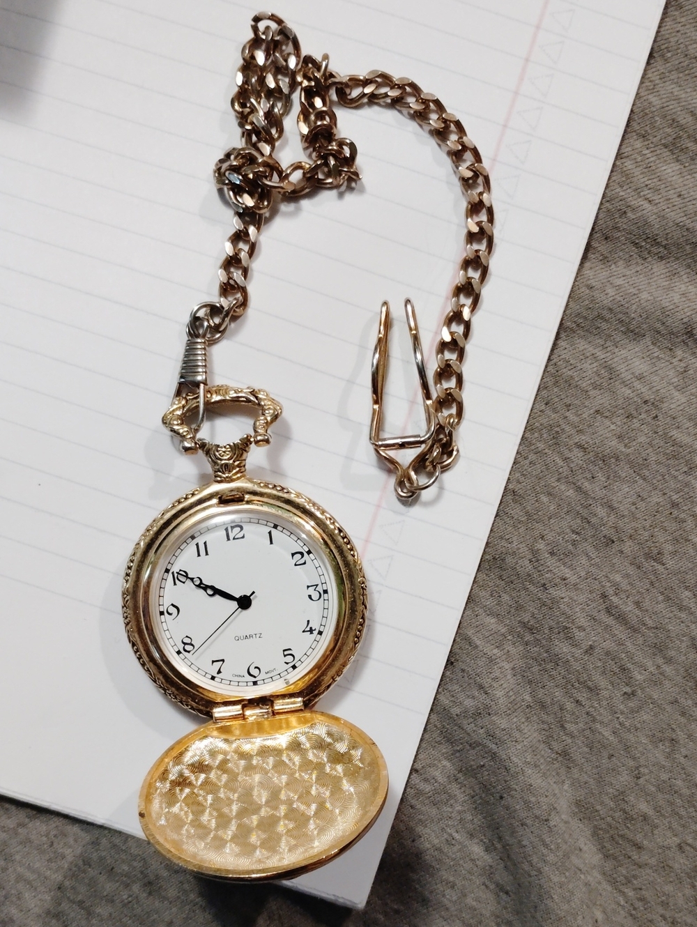 Gold Pocket Watch with Chain - Classic Women Accessories